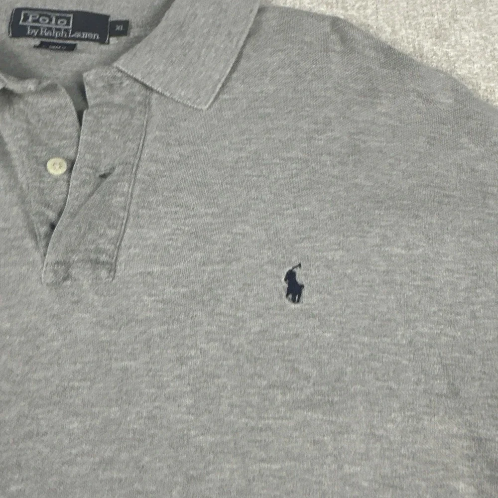 Polo Ralph Lauren Shirt Men XL Grey‎ Long Sleeve Golf Preppy Blue Pony Casual